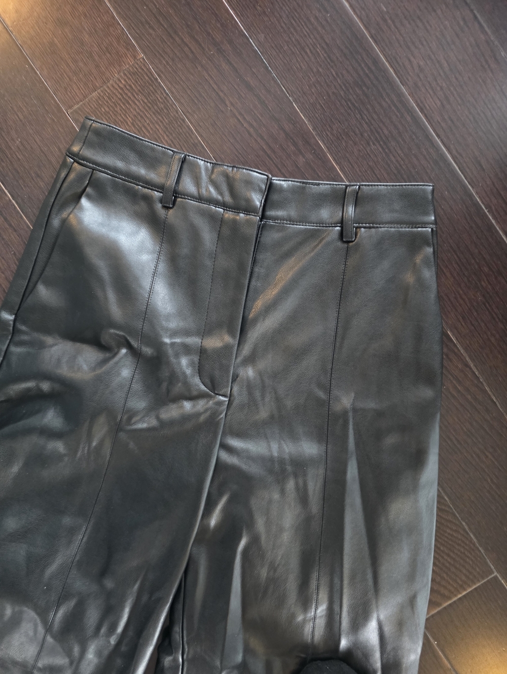 Dynamite Black Faux Leather Wide-Leg Pants - Picture 4 of 9